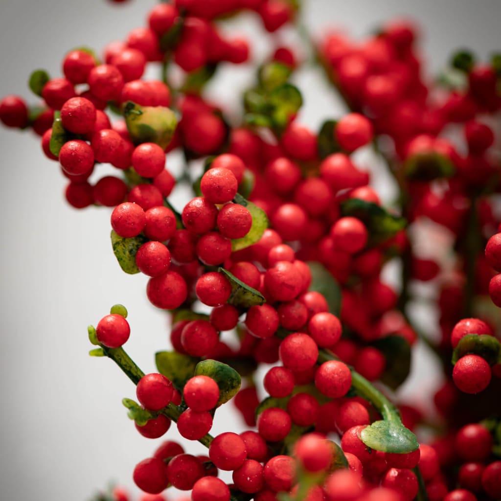 16 Red Berry & Leaf Accent Ring Christmas Decoration -