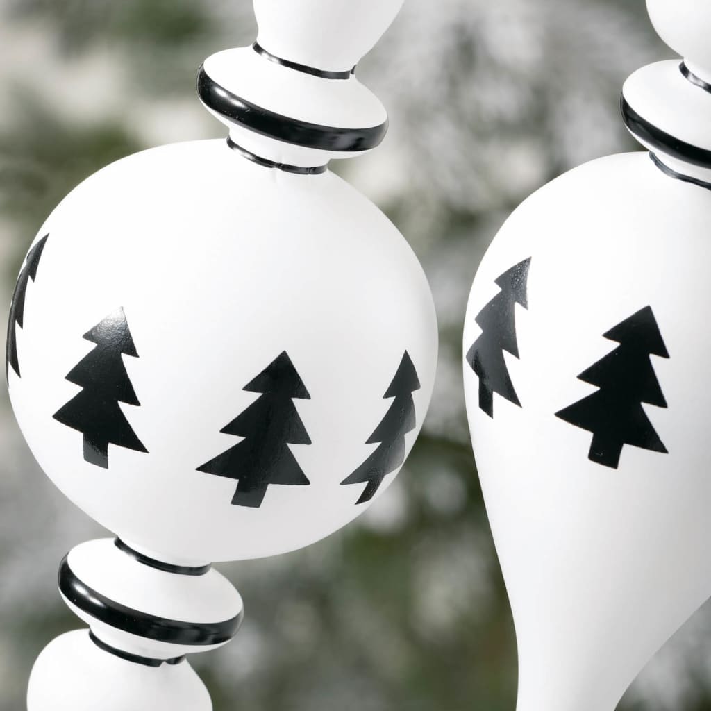 Modern Black and White Finials Christmas Decoration -