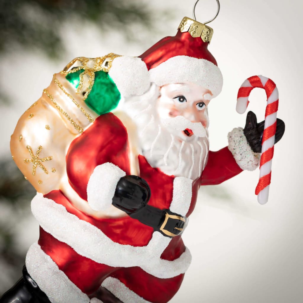 White Santa Glass Ornament Christmas Decoration - Christmas