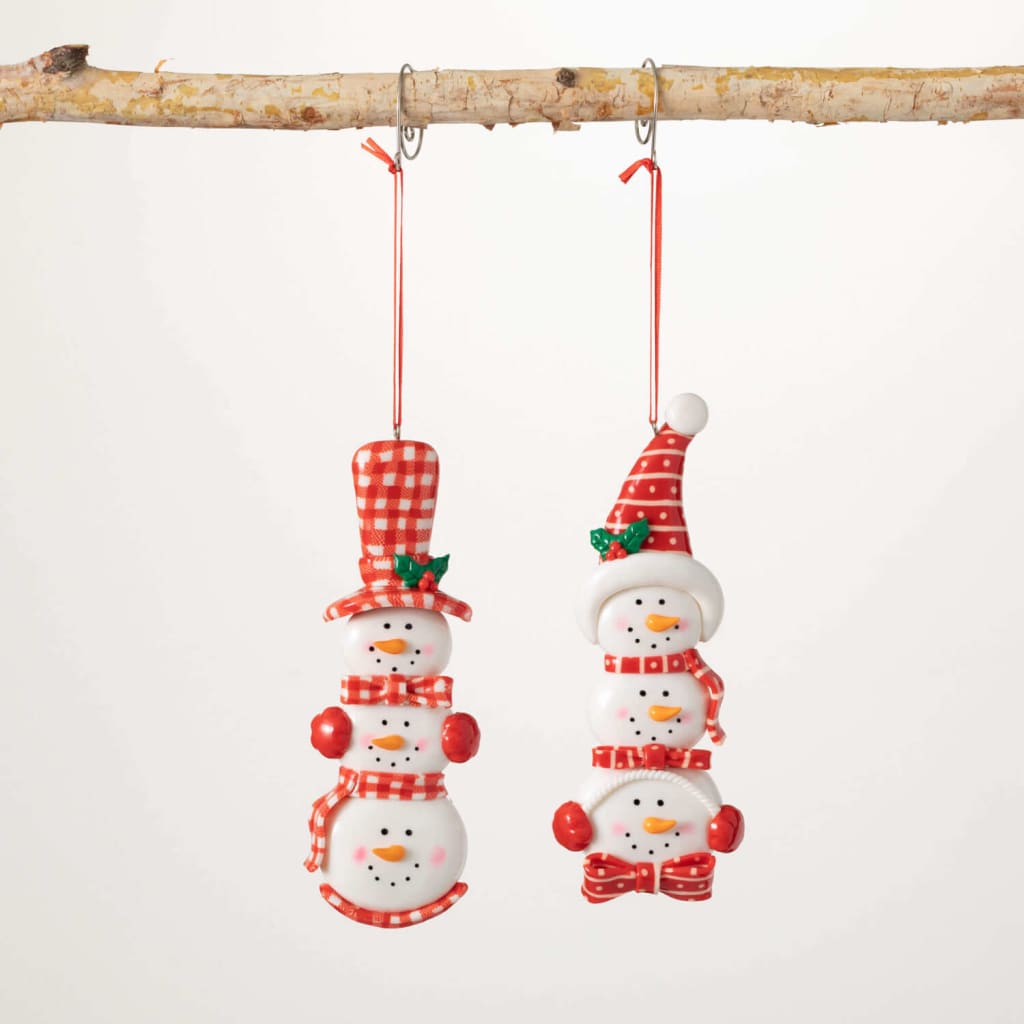 Stacked Snowmen Ornament Set (Set of 2) Christmas Decoration