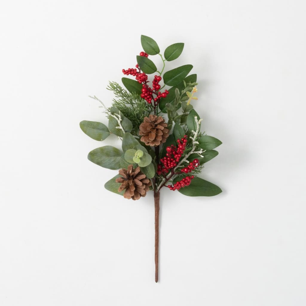 Eucalyptus Pine & Berry Pick Christmas Decoration - Stems &